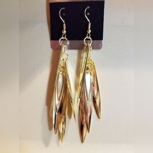 Boho Layered Leaves Design Earrings - Gold